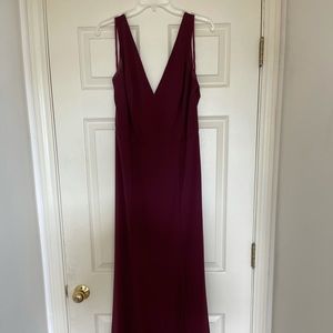 Ruby v neck maxi bridesmaids dress